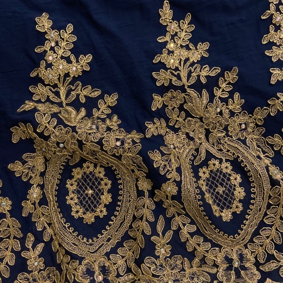 Gold-Embroidered Ball Gown Size 6 - Picture 2 of 6